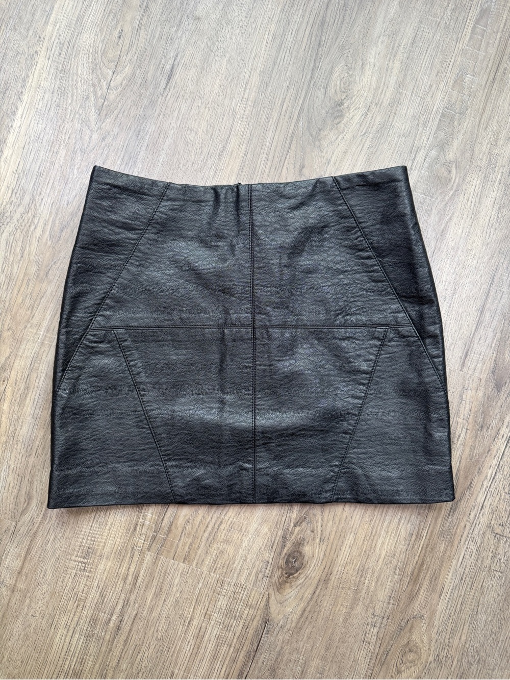 Black Faux Leather Mini Skirt by Divided - Size 6